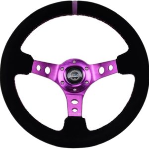 NRG Innovations NRG-RST-006S-PP Reinforced Steering Wheel 350mm Sport Steering Wheel (3" Deep)