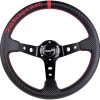RASTP Deep Dish Carbon Fiber Racing Wheel, 345mm 6-Bolt Universal Steering Wheel