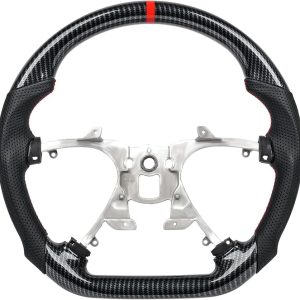 Hydro Dip Carbon Fiber Steering Wheel For Chevy Silverado Suburban Tahoe 2007-2013, D-Shaped Flat-Bottom